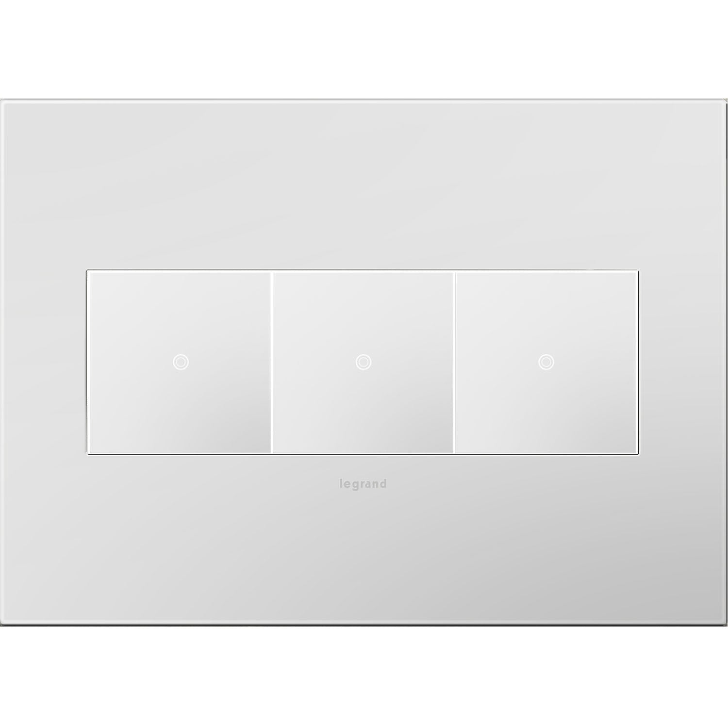 Legrand - AWP3GPW4 - Three-Gang Screwless Wall Plate with Microban - adorne - Powder White