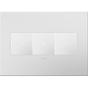 Legrand - AWP3GPW4 - Three-Gang Screwless Wall Plate with Microban - adorne - Powder White