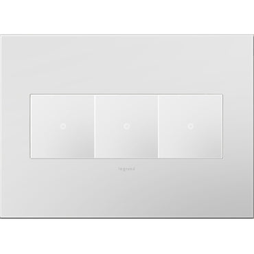 Legrand - AWP3GPW4 - Three-Gang Screwless Wall Plate with Microban - adorne - Powder White