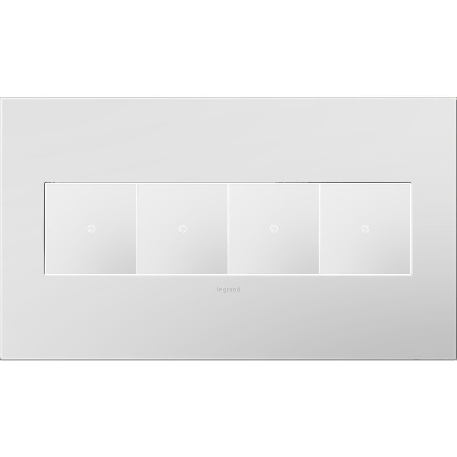 Legrand - AWP4GPW4 - Four-Gang Screwless Wall Plate with Microban - adorne - Powder White