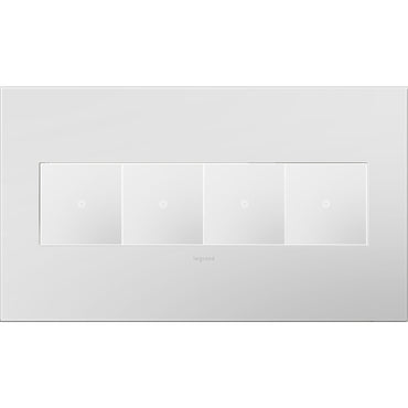 Legrand - AWP4GPW4 - Four-Gang Screwless Wall Plate with Microban - adorne - Powder White