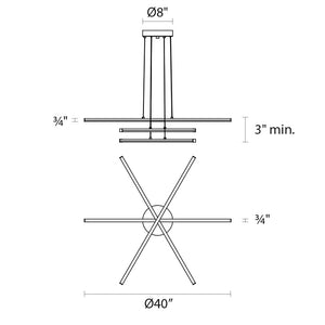 Sonneman - 2763.16 - LED Pendant - Stix - Bright Satin Aluminum