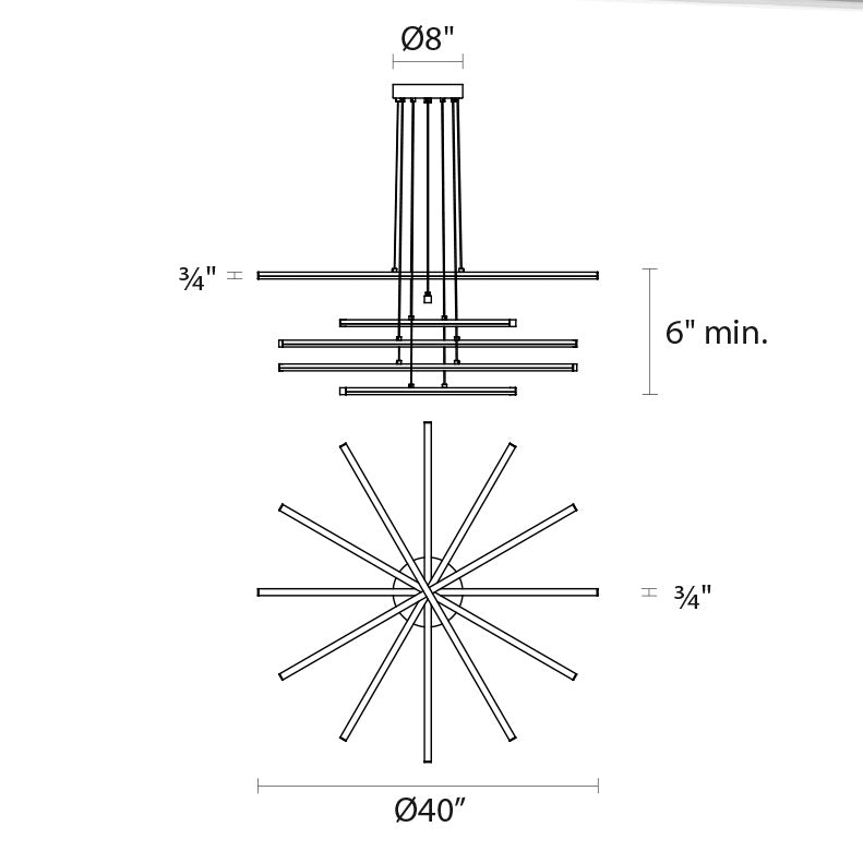 Sonneman - 2766.25 - LED Pendant - Stix - Satin Black