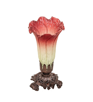 Meyda Tiffany - 185087 - One Light Accent Lamp - Seafoam/Cranberry Pond Lily - Mahogany Bronze