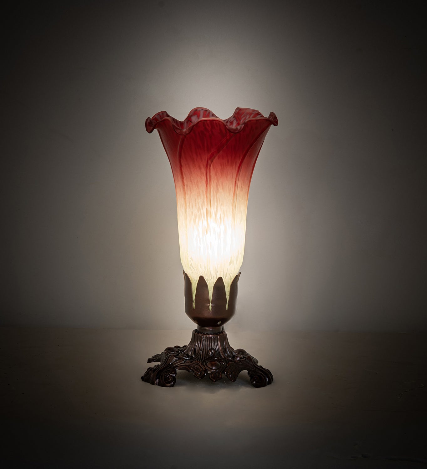 Meyda Tiffany - 185087 - One Light Accent Lamp - Seafoam/Cranberry Pond Lily - Mahogany Bronze