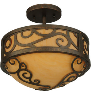 2nd Avenue - 871175.12.SF - Three Light Semi-Flushmount - Lilliana - Gilded Tobacco