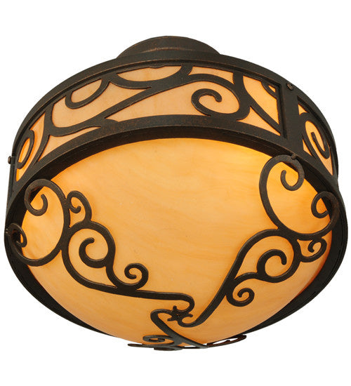 2nd Avenue - 871175.12.SF - Three Light Semi-Flushmount - Lilliana - Gilded Tobacco