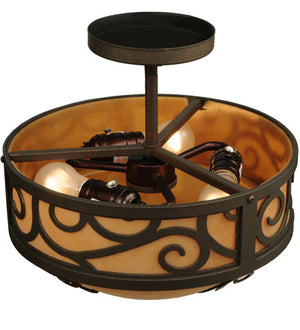 2nd Avenue - 871175.12.SF - Three Light Semi-Flushmount - Lilliana - Gilded Tobacco