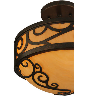 2nd Avenue - 871175.12.SF - Three Light Semi-Flushmount - Lilliana - Gilded Tobacco