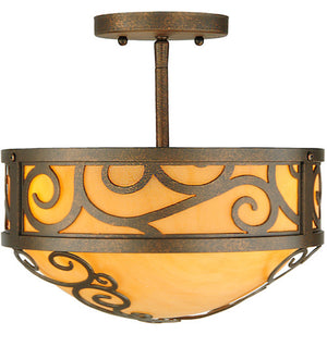 2nd Avenue - 871175.12.SF - Three Light Semi-Flushmount - Lilliana - Gilded Tobacco