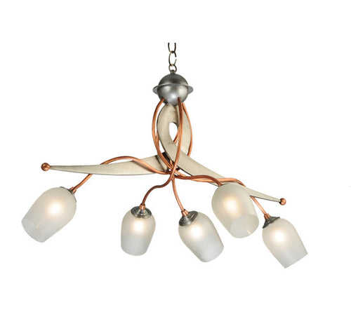 2nd Avenue - 200270-2 - Five Light Chandelier - Ballerina - Raw Copper & Brushed Stainless Steel