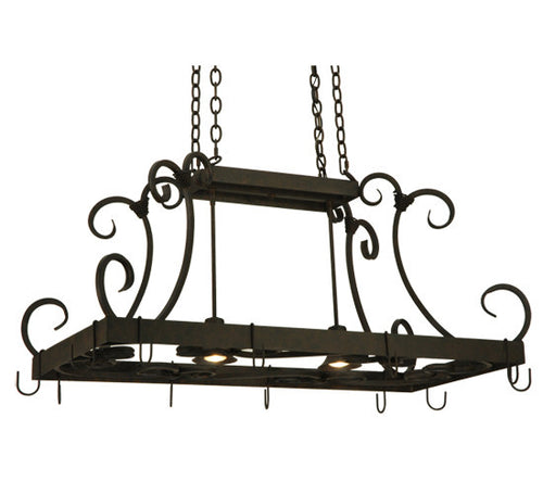 2nd Avenue - 871272.40.MOD - Two Light Pot Rack - Caiden - Chestnut