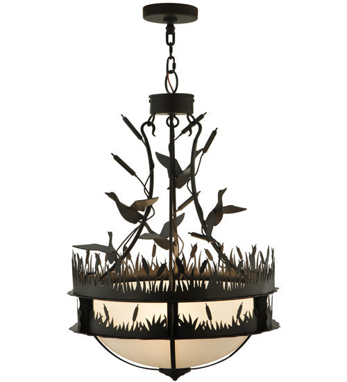 2nd Avenue - 05.0673.24 - Four Light Pendant - Ducks in Flight - Oil Rubbed Bronze