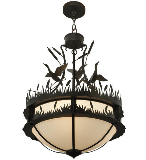 2nd Avenue - 05.0673.24 - Four Light Pendant - Ducks in Flight - Oil Rubbed Bronze