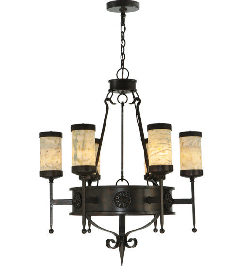 2nd Avenue - 871443.30.DS - Six Light Chandelier - Lorenzo - Gilded Tobacco