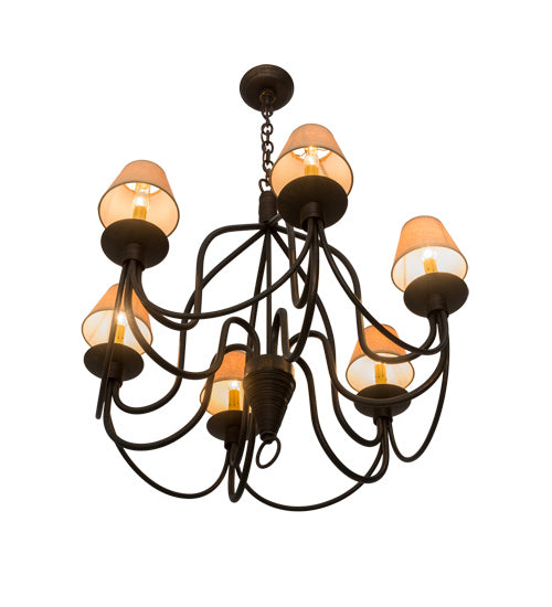 Meyda Tiffany - 185646 - Six Light Chandelier - Bell - Cimarron Bronze