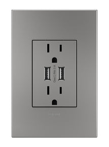 Legrand - ARTRUSB153M4 - Dual Usb Plus-Size Outlet Combo - Adorne - Magnesium