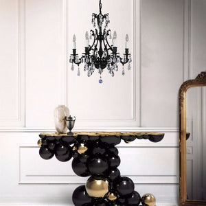 American Brass & Crystal - CH9631-O-05S-PI - Six Light Chandelier - Chateau - Old Bronze(Black)