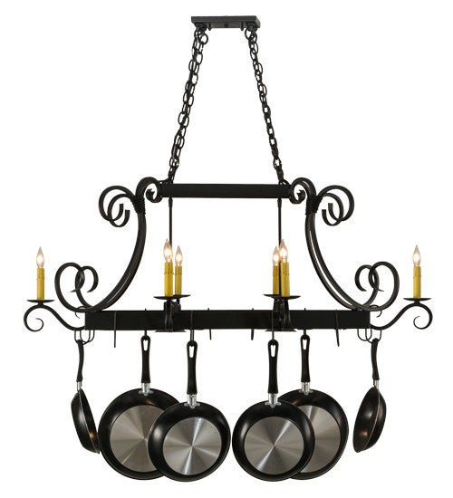 2nd Avenue - 871272.48.072U - Eight Light Pot Rack - Caiden - Blackwash