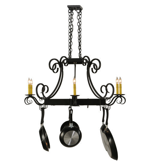 2nd Avenue - 871272.48.072U - Eight Light Pot Rack - Caiden - Blackwash