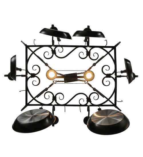 2nd Avenue - 871272.48.072U - Eight Light Pot Rack - Caiden - Blackwash