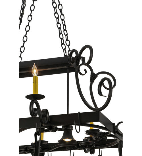 2nd Avenue - 871272.48.072U - Eight Light Pot Rack - Caiden - Blackwash