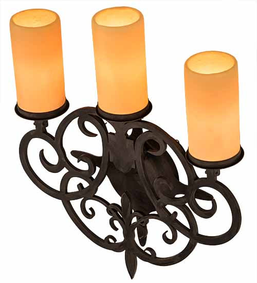 Meyda Tiffany - 189166 - Three Light Wall Sconce - Ashley - Costello Black