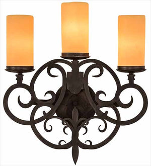 Meyda Tiffany - 189166 - Three Light Wall Sconce - Ashley - Costello Black