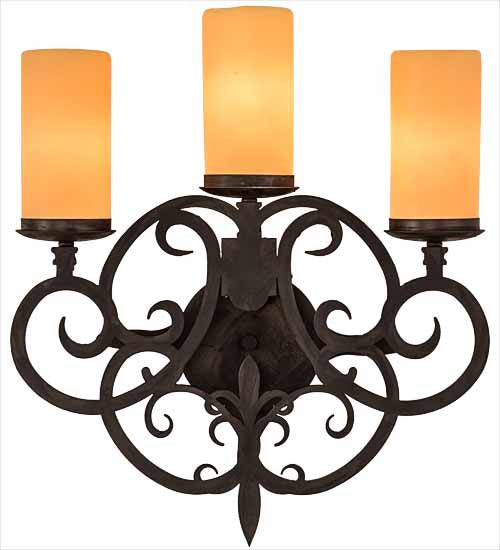 Meyda Tiffany - 189166 - Three Light Wall Sconce - Ashley - Costello Black