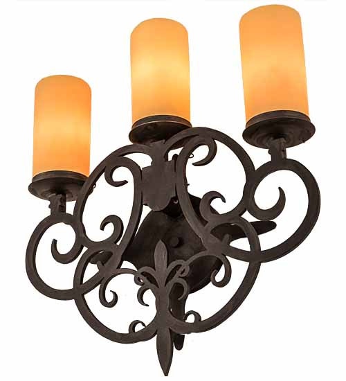 Meyda Tiffany - 189166 - Three Light Wall Sconce - Ashley - Costello Black