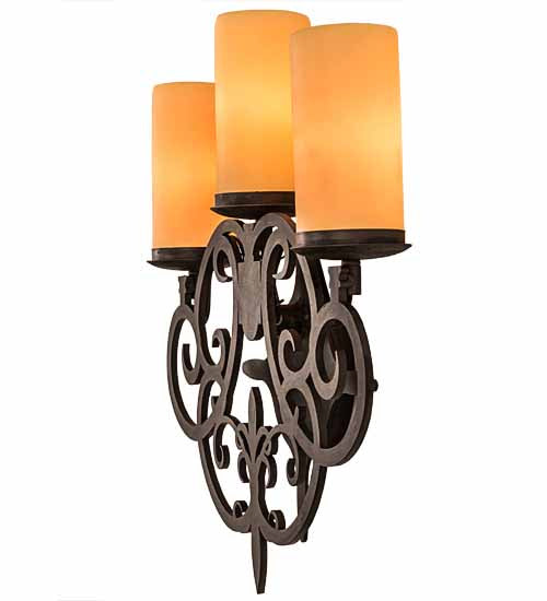 Meyda Tiffany - 189166 - Three Light Wall Sconce - Ashley - Costello Black