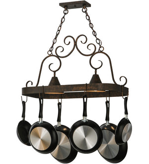 2nd Avenue - 8015.32.261U - Two Light Pot Rack - Elana - Gilded Tobacco