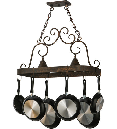 2nd Avenue - 8015.32.261U - Two Light Pot Rack - Elana - Gilded Tobacco