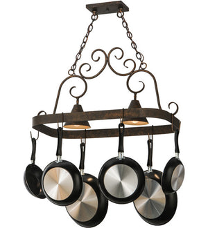 2nd Avenue - 8015.32.261U - Two Light Pot Rack - Elana - Gilded Tobacco