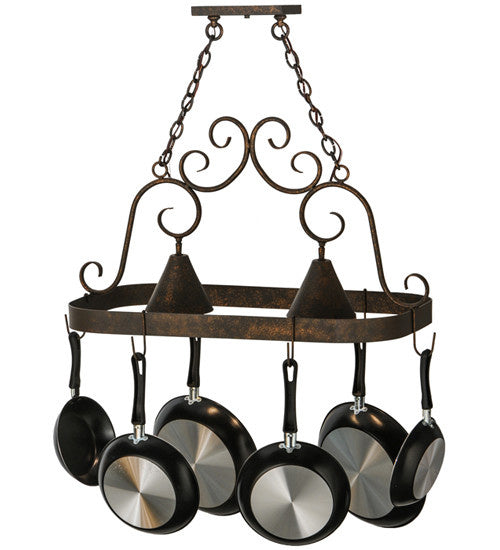 2nd Avenue - 8015.32.261U - Two Light Pot Rack - Elana - Gilded Tobacco