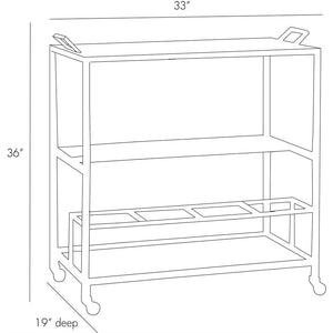 Arteriors - 4395 - Bar Cart - Jak - Antique Brass