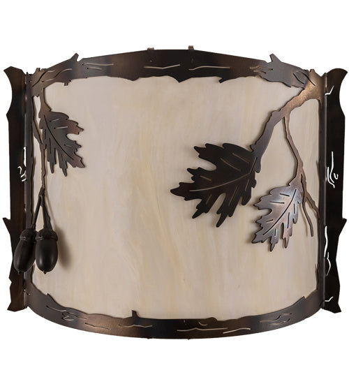 Meyda Tiffany - 190069 - One Light Wall Sconce - Oak Leaf & Acorn - Dark Burnished Antique Copper