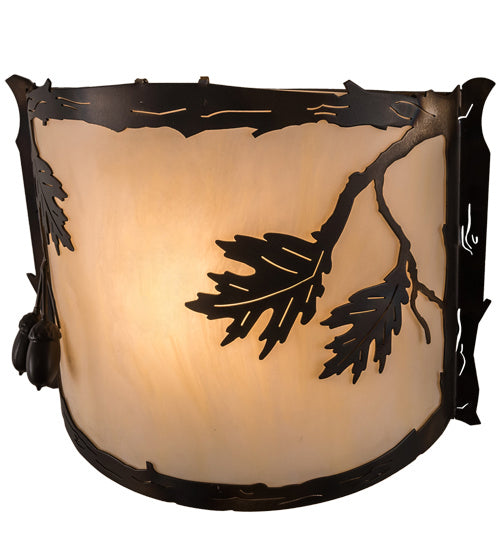 Meyda Tiffany - 190069 - One Light Wall Sconce - Oak Leaf & Acorn - Dark Burnished Antique Copper