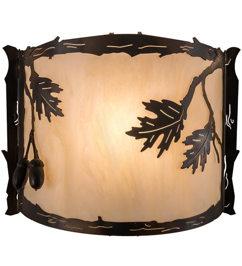 Meyda Tiffany - 190069 - One Light Wall Sconce - Oak Leaf & Acorn - Dark Burnished Antique Copper