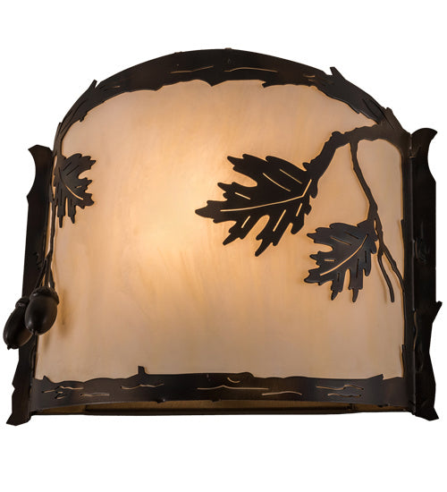 Meyda Tiffany - 190069 - One Light Wall Sconce - Oak Leaf & Acorn - Dark Burnished Antique Copper