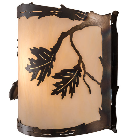 Meyda Tiffany - 190069 - One Light Wall Sconce - Oak Leaf & Acorn - Dark Burnished Antique Copper