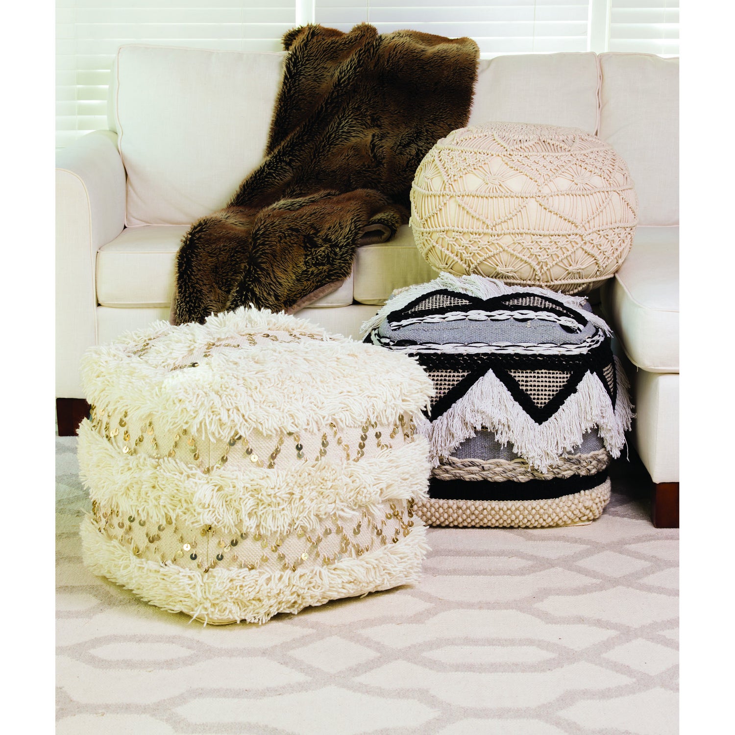 ELK Home - 920004 - Pouf - Lilou - Cream