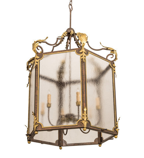 2nd Avenue - 736-16 - Six Light Pendant - Ganser - Gilded Tobacco & Gold Highlights