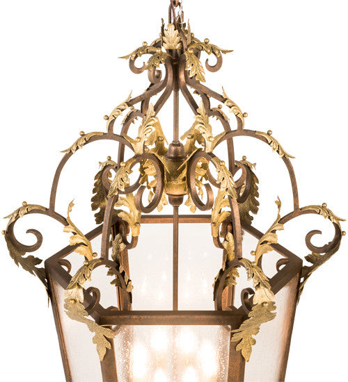 2nd Avenue - 736-22 - Eight Light Pendant - Elisa - Light Tobacco & Antique Gold