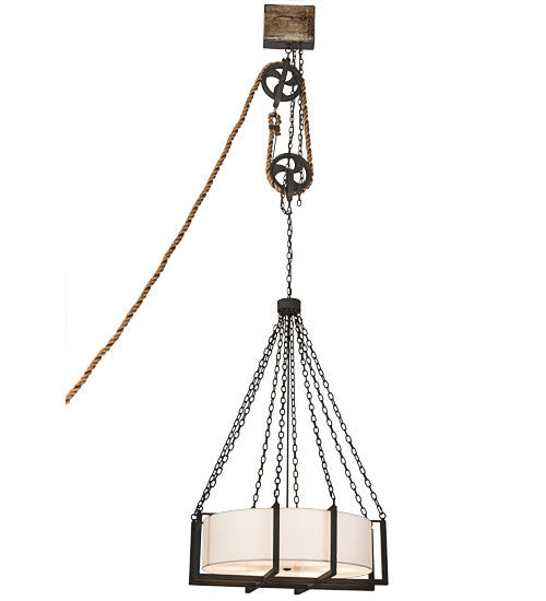 2nd Avenue - 2549-29 - Six Light Pendant - Cilindro - Wrought Iron