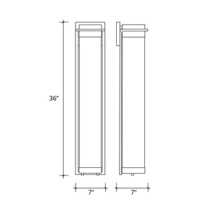 Justice Designs - PNA-7546W-WAVE-NCKL - LED Outdoor Wall Sconce - Porcelina - Brushed Nickel