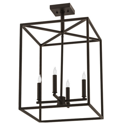 2nd Avenue - 66211-1 - Four Light Pendant - Kitzi Box - Wrought Iron