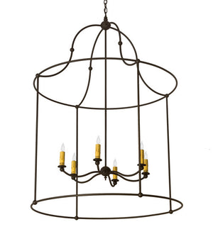 2nd Avenue - 61020-27 - Six Light Pendant - Baranya - Wrought Iron