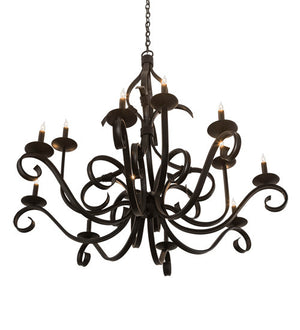 2nd Avenue - 736-45 - 12 Light Chandelier - Cypress - Satin Black