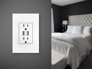 Legrand - ARTRUSB153W4WP - Dual Usb Plus-Size Outlet Combo With Matching Wall Plate - Adorne - White